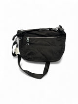 Dalton Brody black quilted crossbody shoulder bag front view