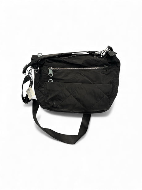Dalton Brody black quilted crossbody shoulder bag front view