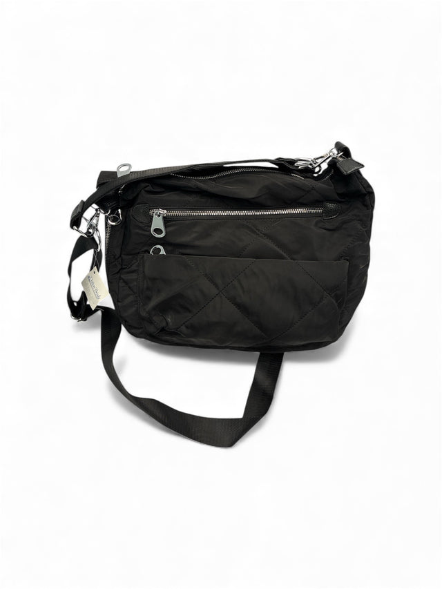 Dalton Brody black quilted crossbody shoulder bag front view