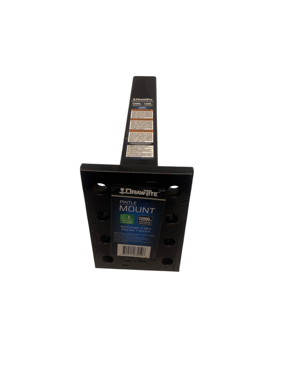Draw-Tite 63059 Pintle Hook Mount for 2" receiver – 12,000 lb rating