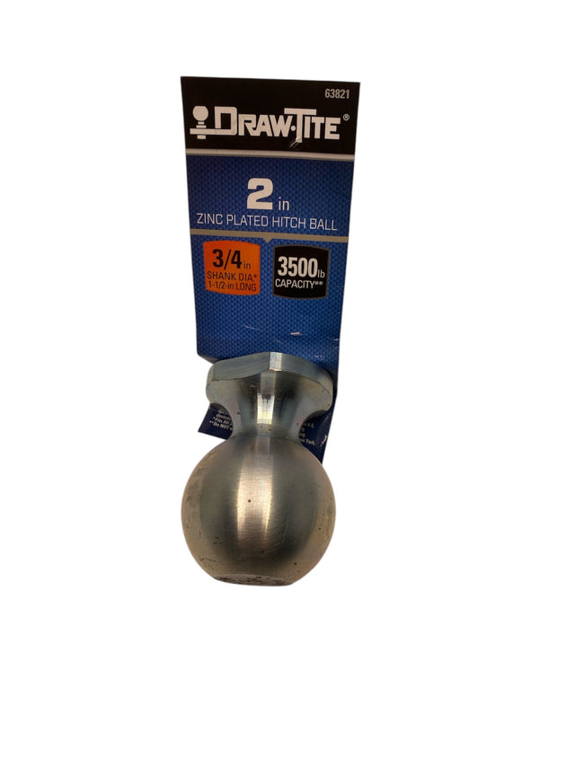 Draw-Tite 63821 2-Inch Trailer Hitch Ball – 1" Shank Chrome Finish