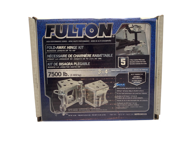 Fulton HDPB340101 Fold-Away Hinge Kit – Fits 3" x 4" Trailer Tongue