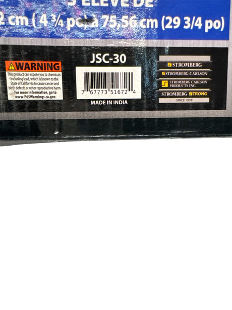 Close-up of a product label with branding and specifications on a white background