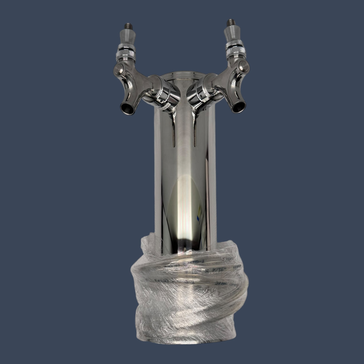 Micro Matic 1689 | 2 Faucet Stainless Steel Draft Beer Tower | 3" Column | Air Cooled