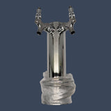 Micro Matic 1689 | 2 Faucet Stainless Steel Draft Beer Tower | 3" Column | Air Cooled
