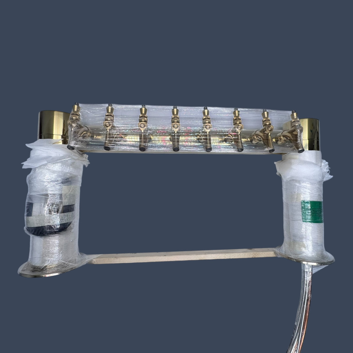 Micro Matic METRO-H-8PVDKR | Metropolis H 8 Faucet Draft Beer Tower | PVD Brass | Glycol Cooled  -   Please contact Scenic City Supply for freight information on this product