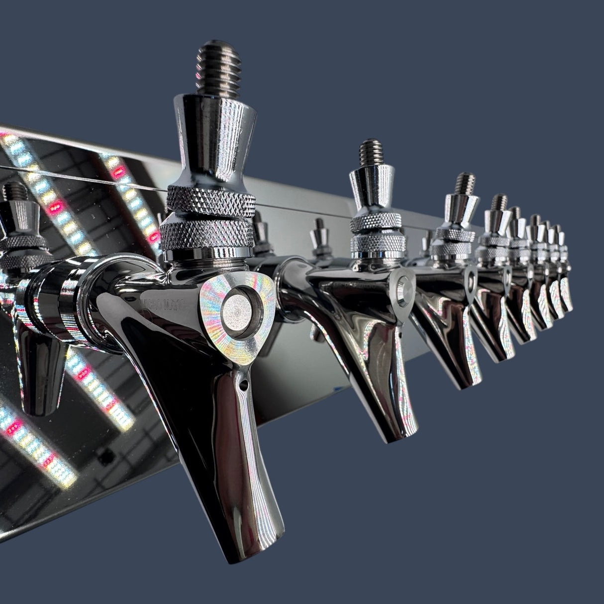 Micro Matic DS-358-PSSKR-3 | 8 Faucet T-Style Draft Beer Tower | Polished Stainless | Glycol Cooled   -   Please contact Scenic City Supply for freight information on this product