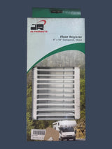 JR Products | 29005 | 4" x 10" Dampered Metal RV Floor Register | White