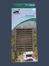 JR Products | 02-28955 | 4" x 8" Undampered Metal RV Floor Register | Brown