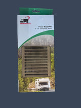 JR Products | 02-28975 | 4" x 8" Dampered Metal RV Floor Register | Brown
