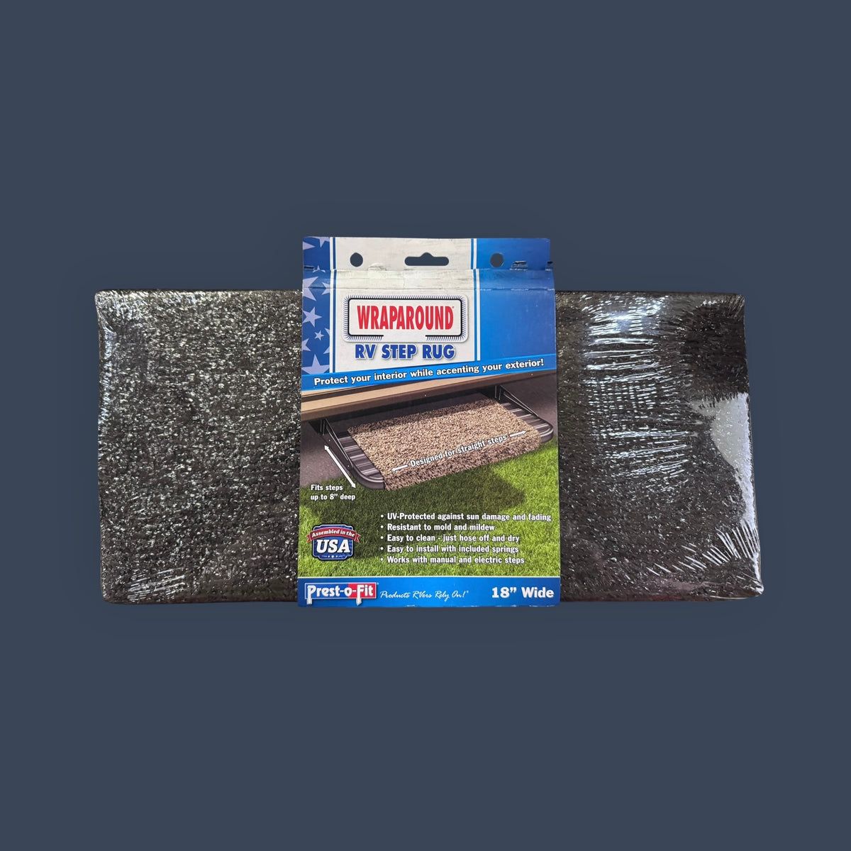 Prest-O-Fit | 2-1040 | Wraparound RV Step Rug | 18" | Espresso Brown