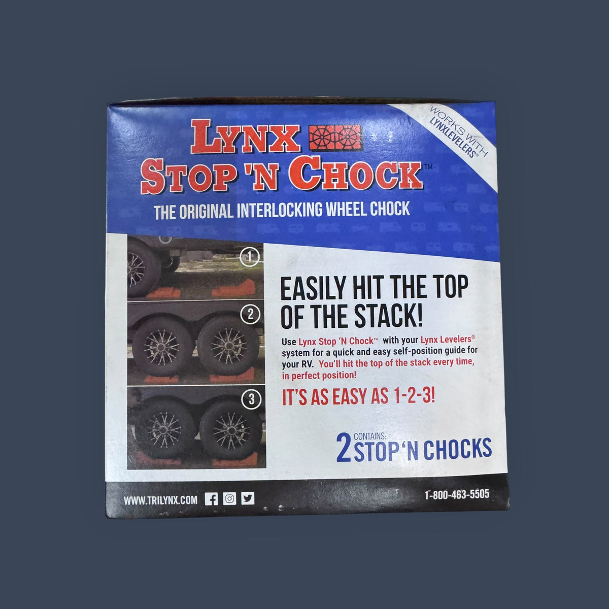 Tri-Lynx | 000182PK | Lynx Stop 'N Chock RV Wheel Chocks | Orange | 2-Pack