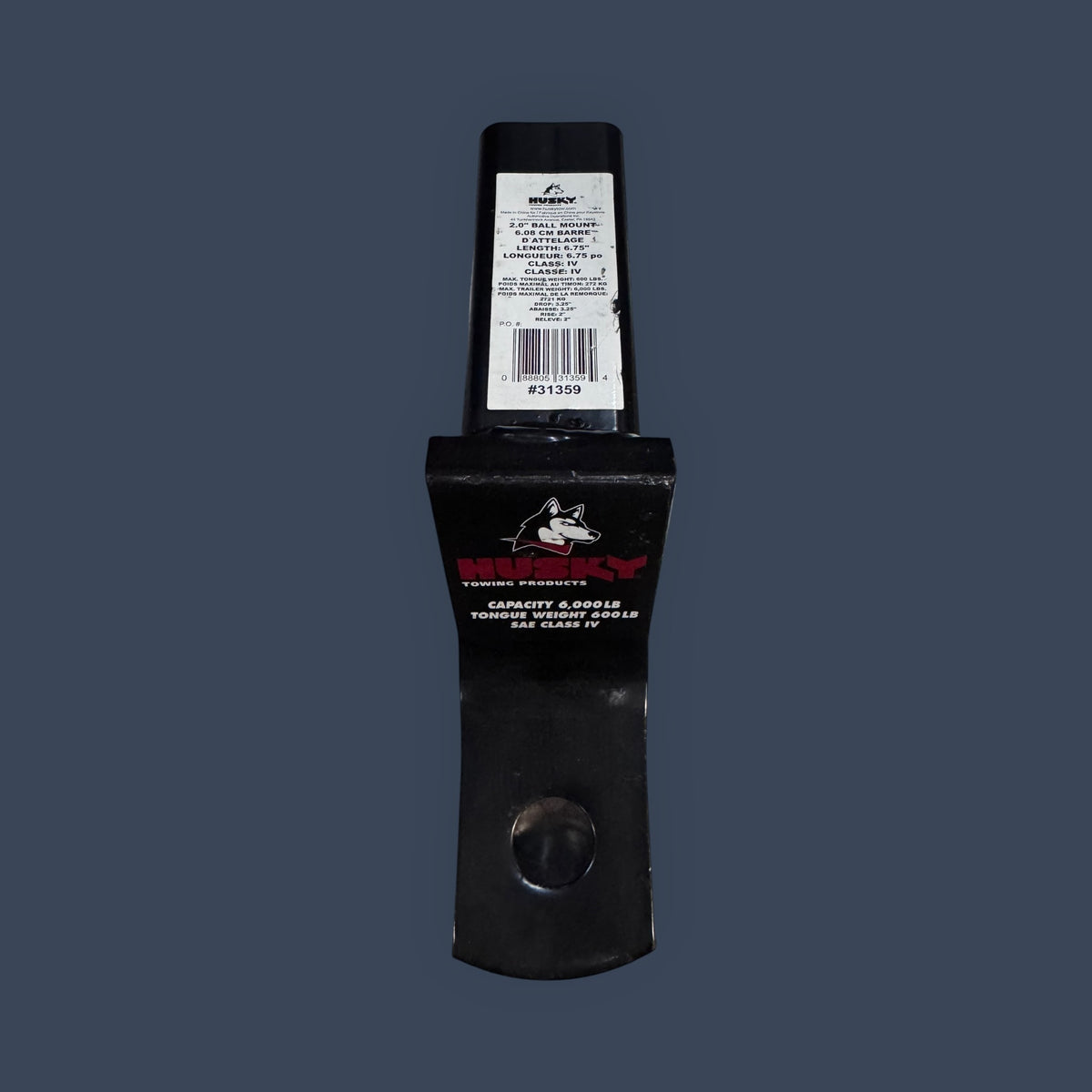 Husky Towing | 31359 | Class III/IV Trailer Hitch Ball Mount | 3-1/4" Drop / 2" Rise | 2" Receiver