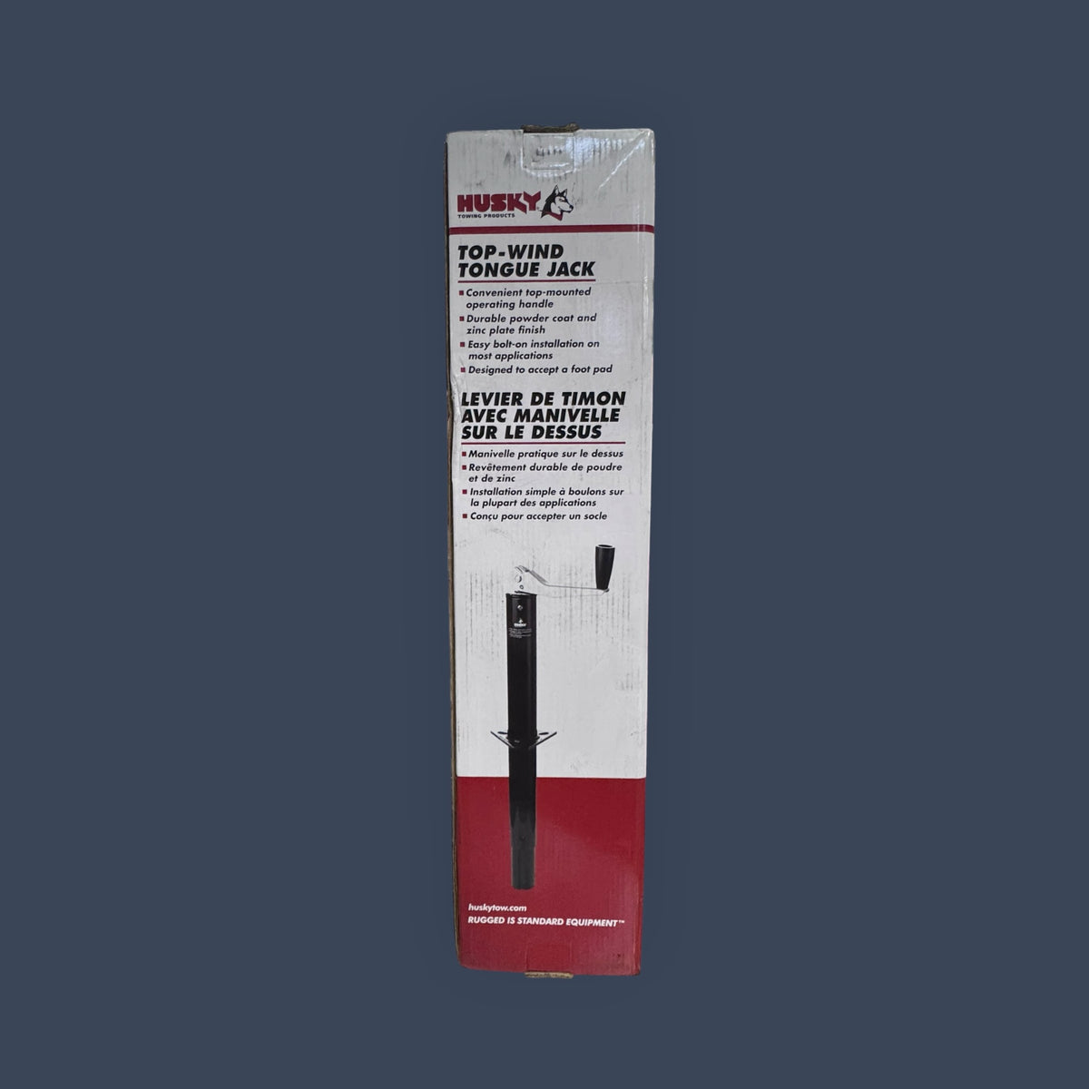 Husky Towing | 30780 | 5,000 lb A-Frame Trailer Tongue Jack | Manual Top-Wind