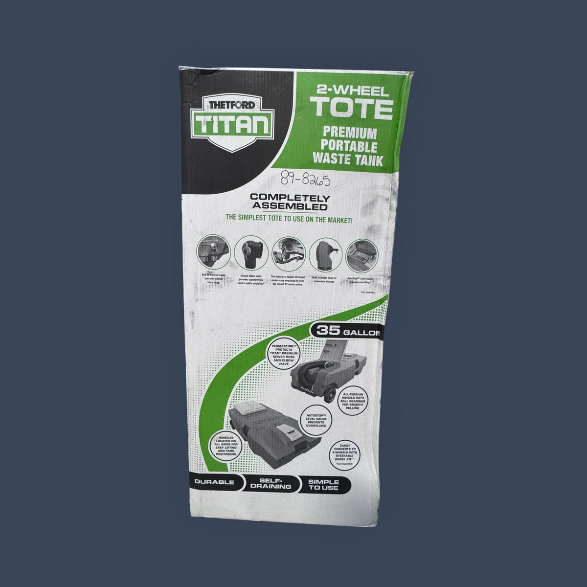 Thetford | 50398 40955 | Titan 35 Gallon 2-Wheel Portable RV Waste Holding Tank Tote