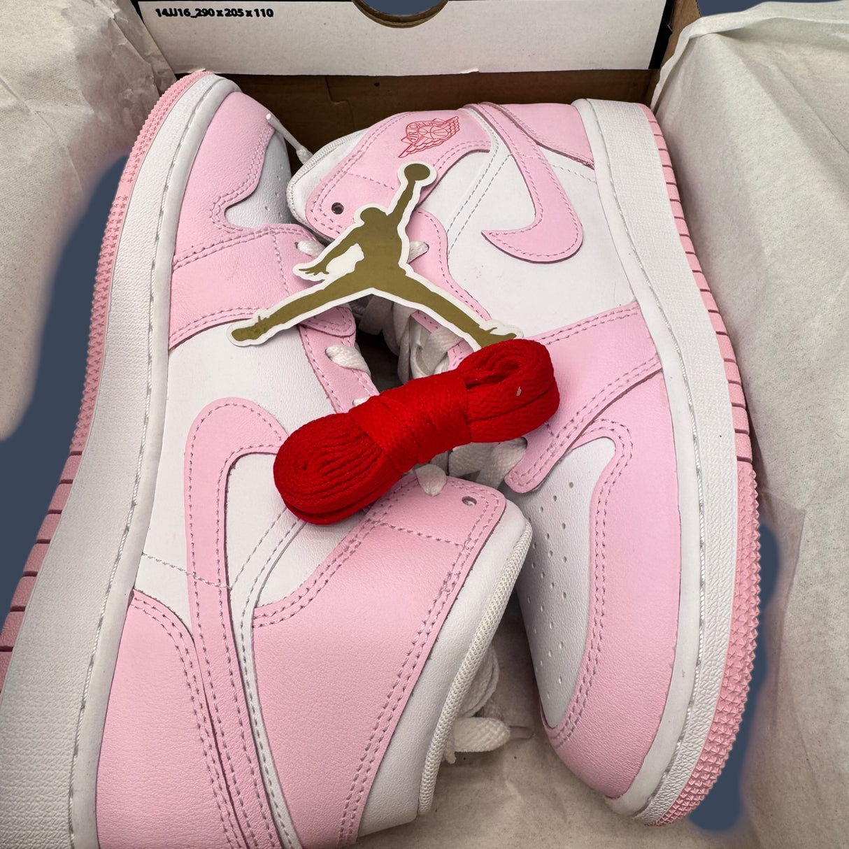 Air Jordan 1 Mid GS Pink Foam/White/Fire Red – DQ8423-608