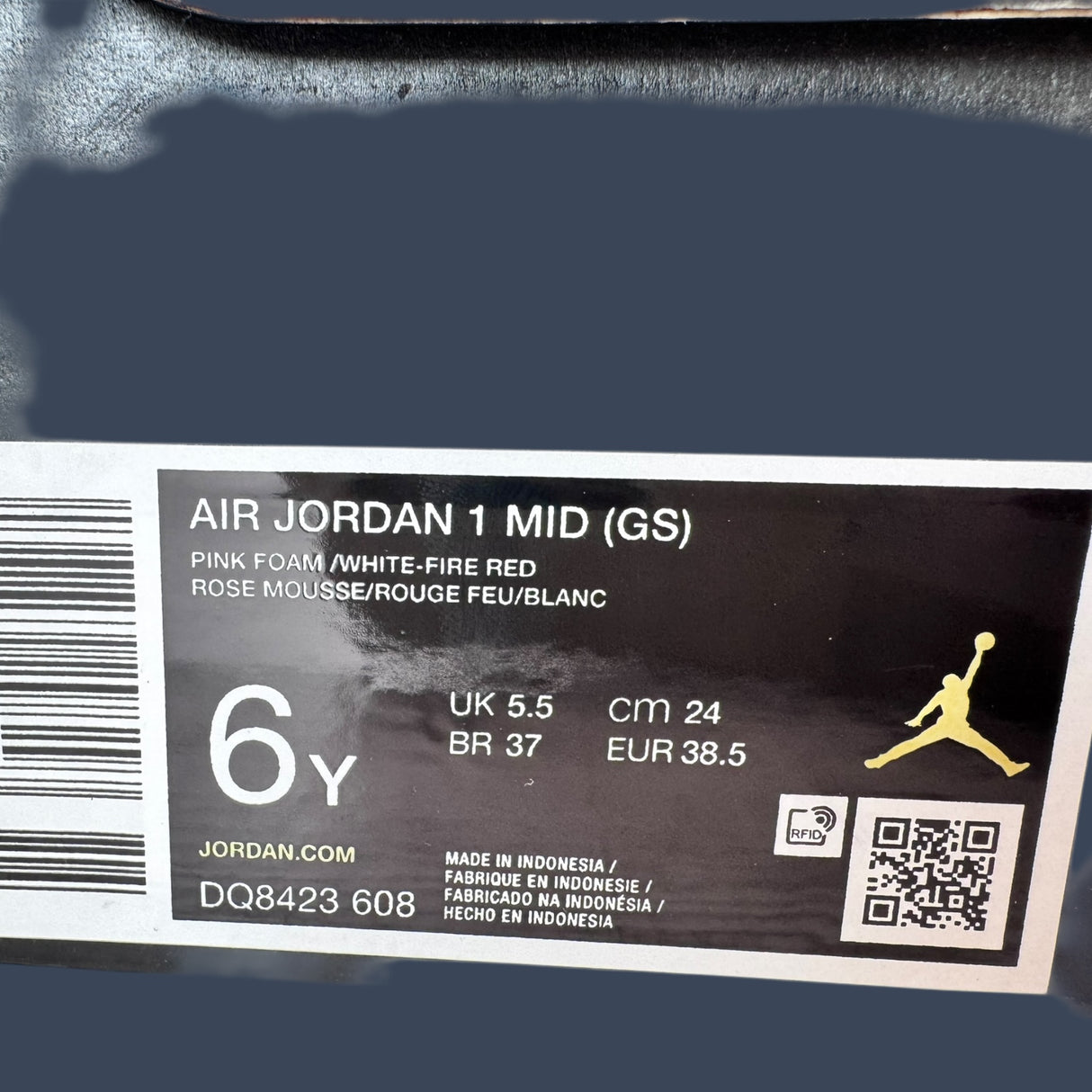 Air Jordan 1 Mid GS Pink Foam/White/Fire Red – DQ8423-608