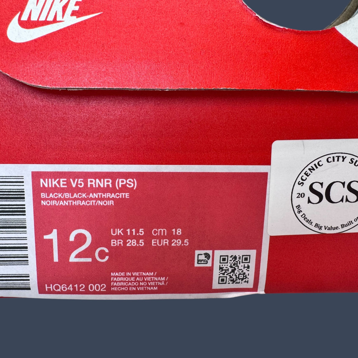 Nike V5 RNR PS Black/Anthracite– HQ6412-002