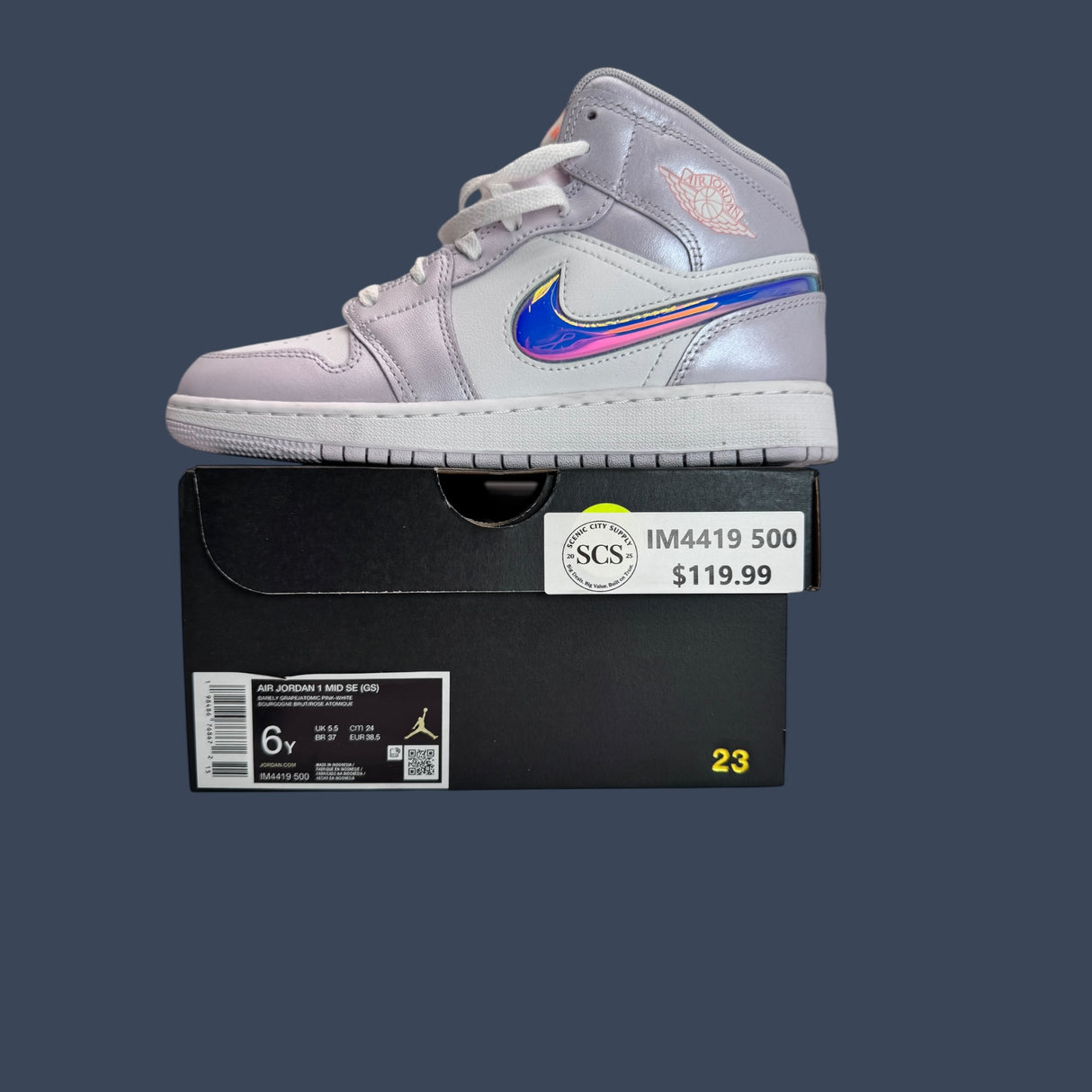 Air Jordan 1 Mid Barely Grape/Atomic Pink – IM4419-500