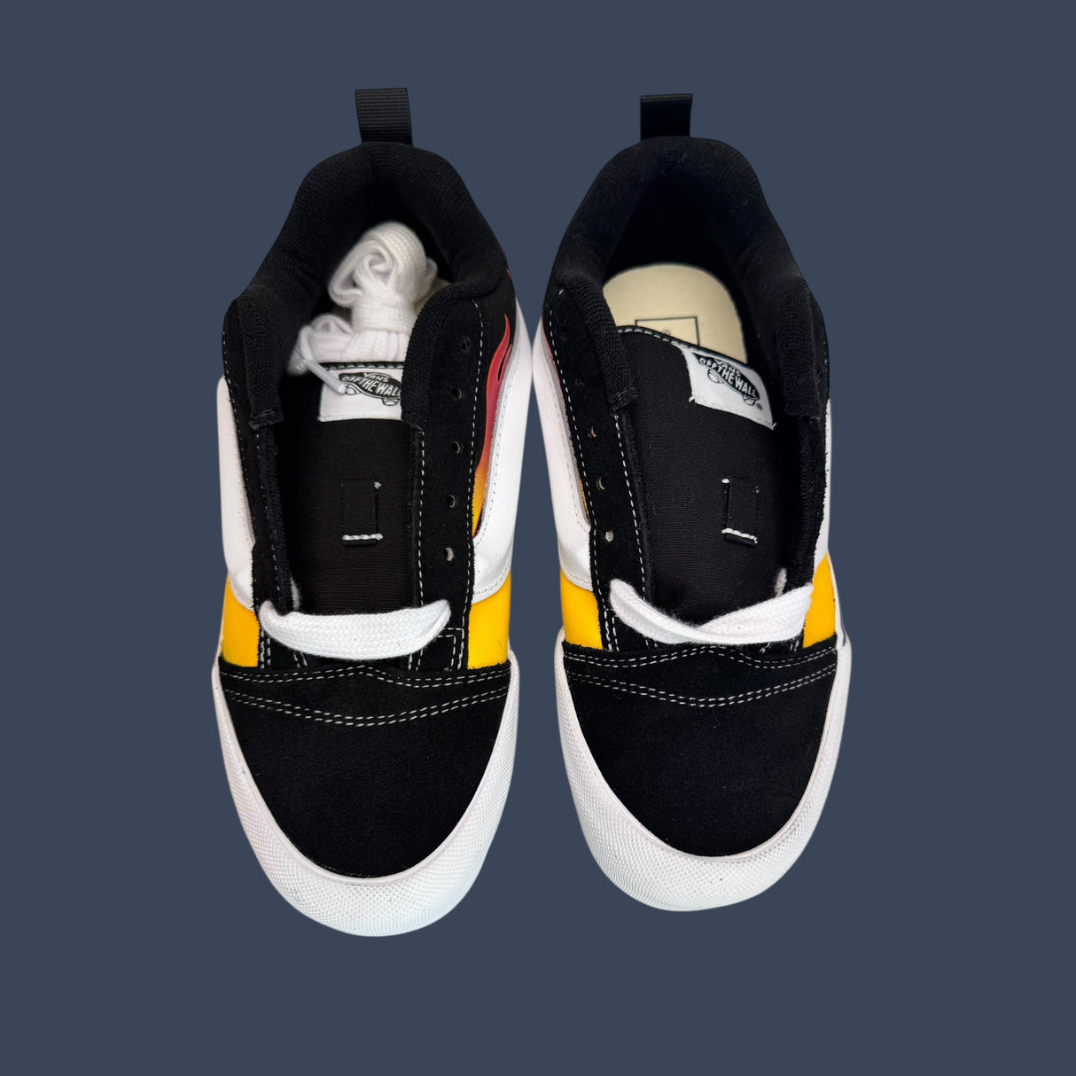 Vans Knu Skool Flame Black Red Flame Skate Sneakers – VN000EGCY09