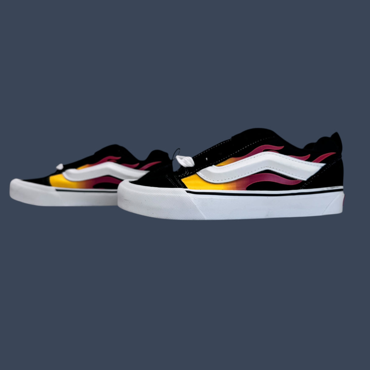 Vans Knu Skool Flame Black Red Flame Skate Sneakers – VN000EGCY09