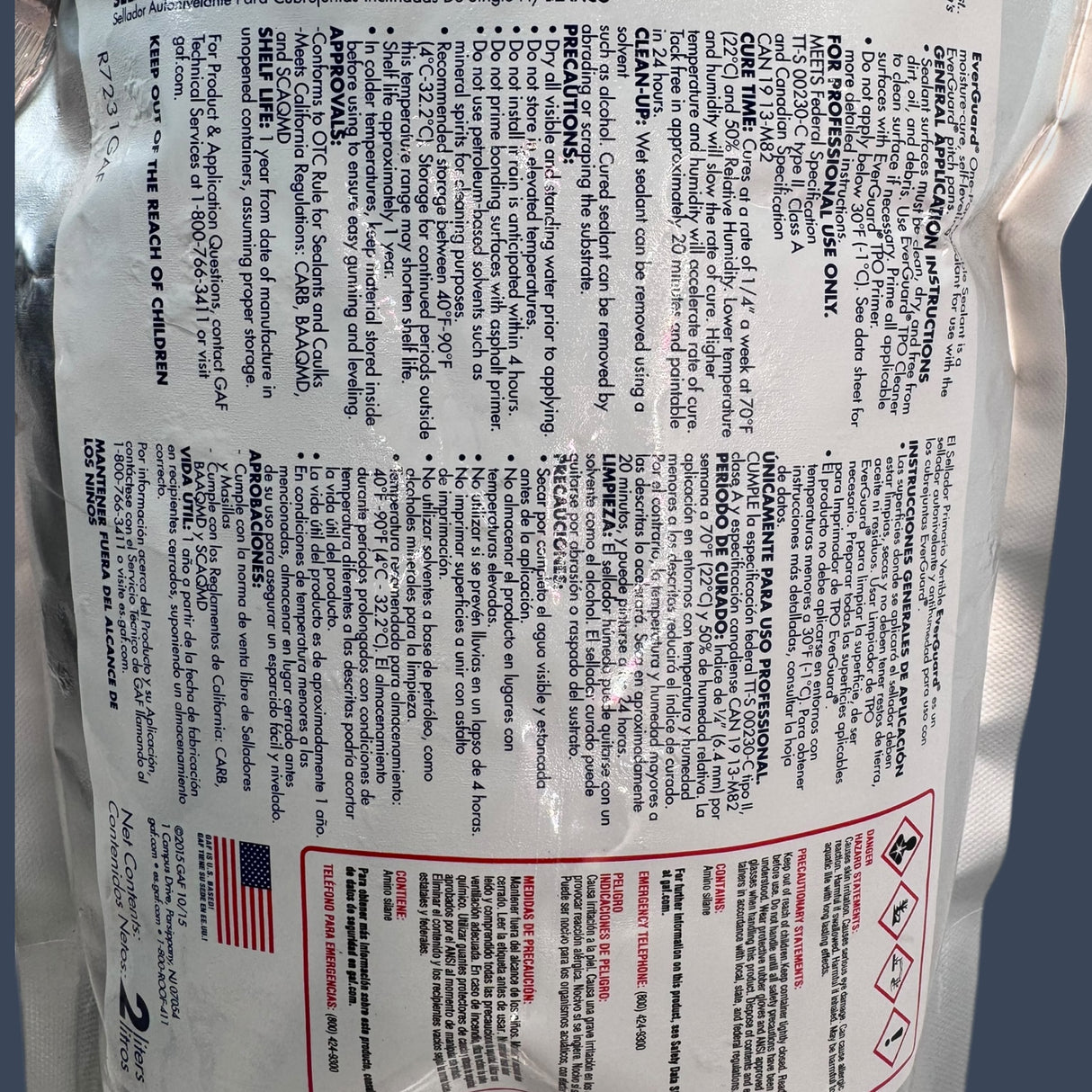 GAF EverGuard One-Part Pourable Sealant White Roofing Sealant (TPO/PVC Compatible)