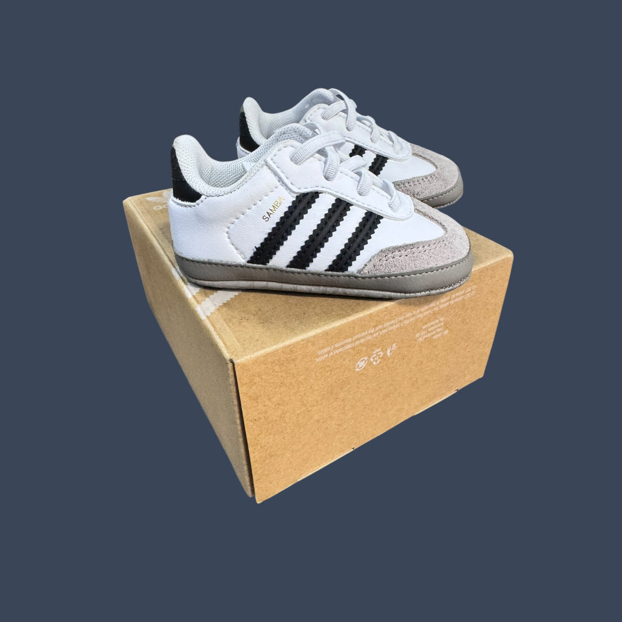 Adidas Samba Crib Shoe Baby White/Core Black/Clear Granite | JI2758