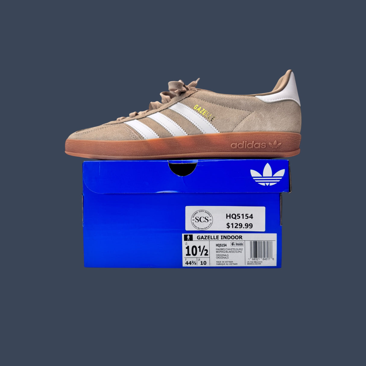 Adidas Gazelle Indoor Magic Beige/Core White/Gum | HQ5154