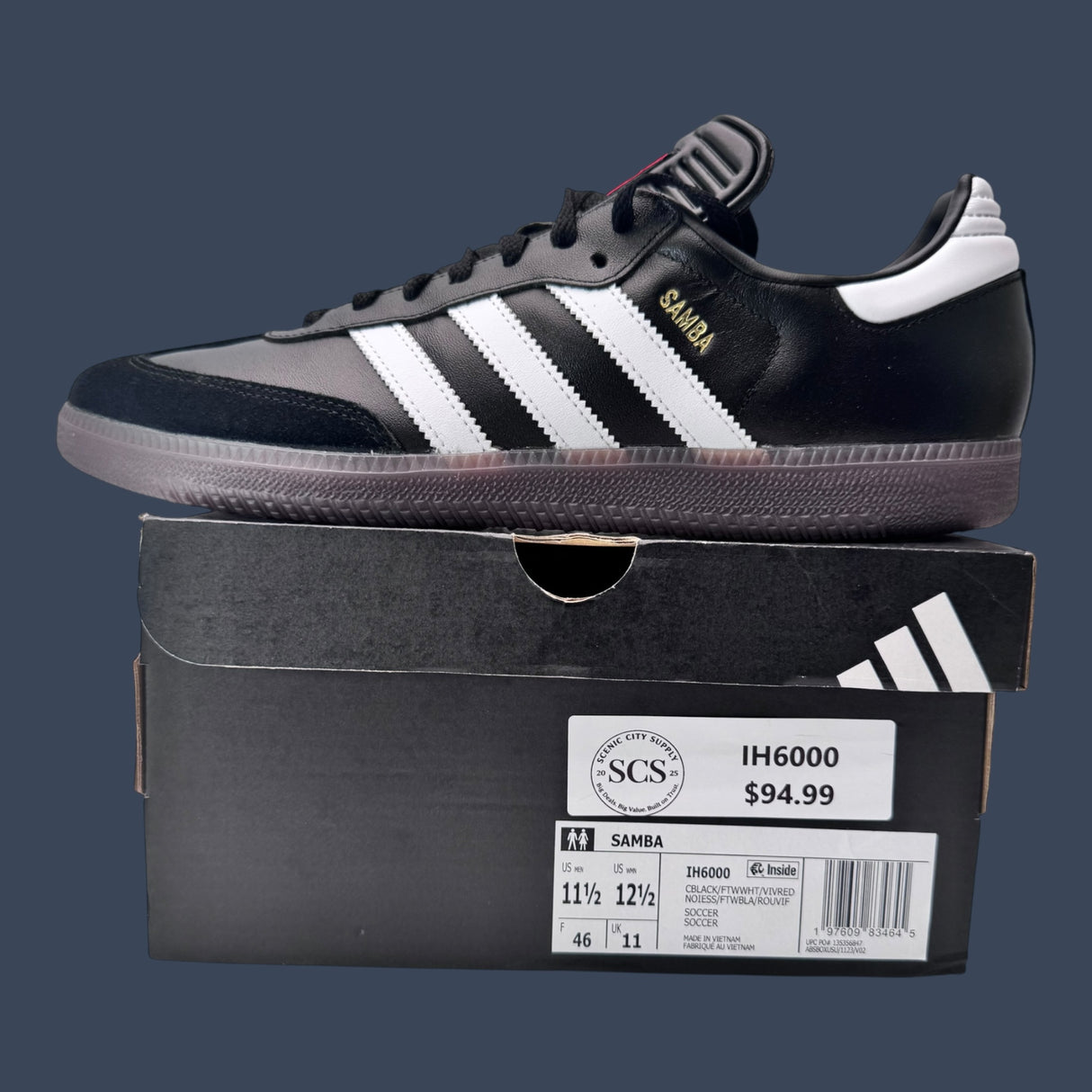 Adidas Samba Indoor Core Black/Cloud White/Vivid Red | IH6000