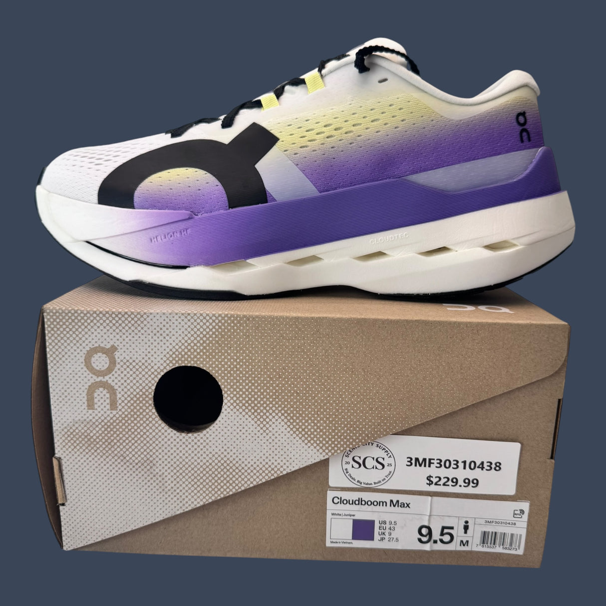 On Cloud Cloudboom Max White/Juniper | 3MF30310438