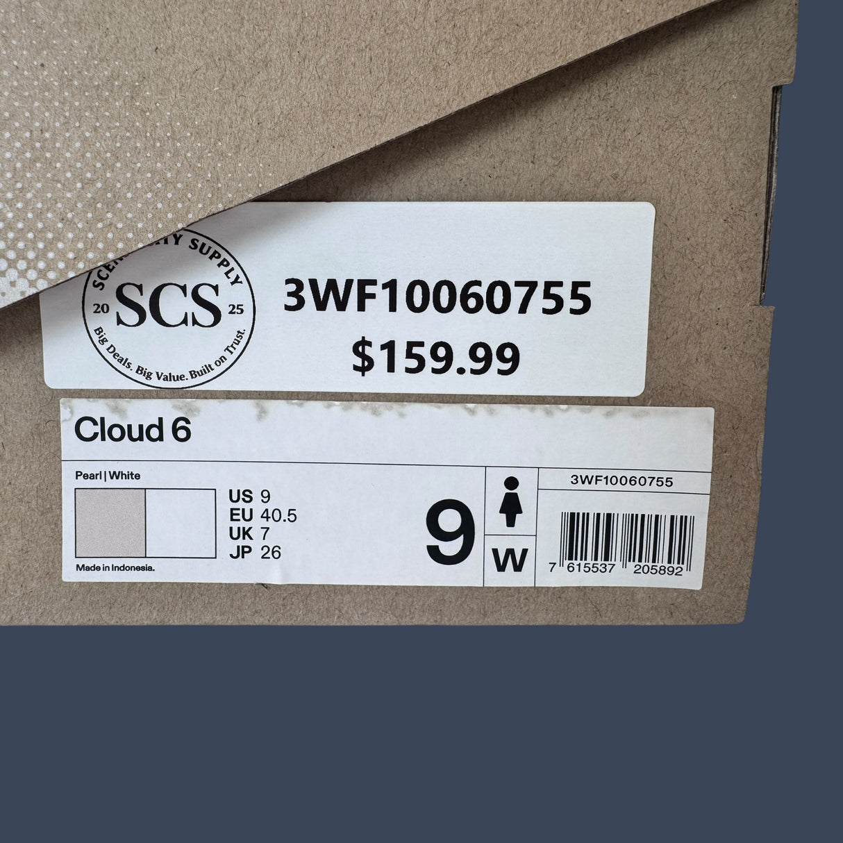On Cloud 6 Pearl/White Women’s | 3WF10060755