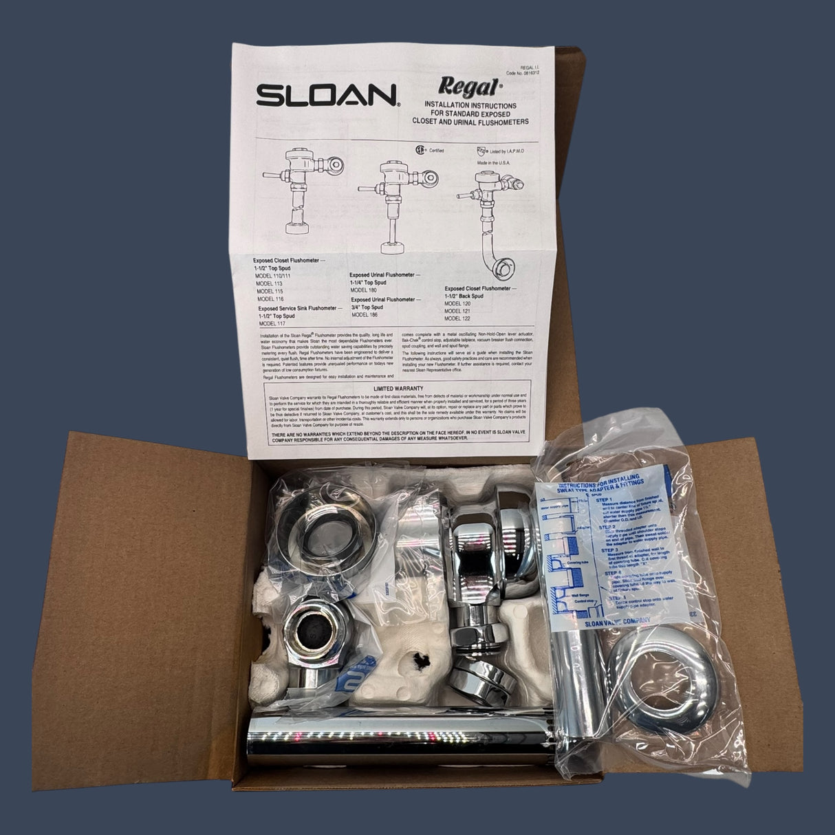 Sloan 111 SMO-M Flush Valve Chrome Commercial Flushometer | 1.6 GPF