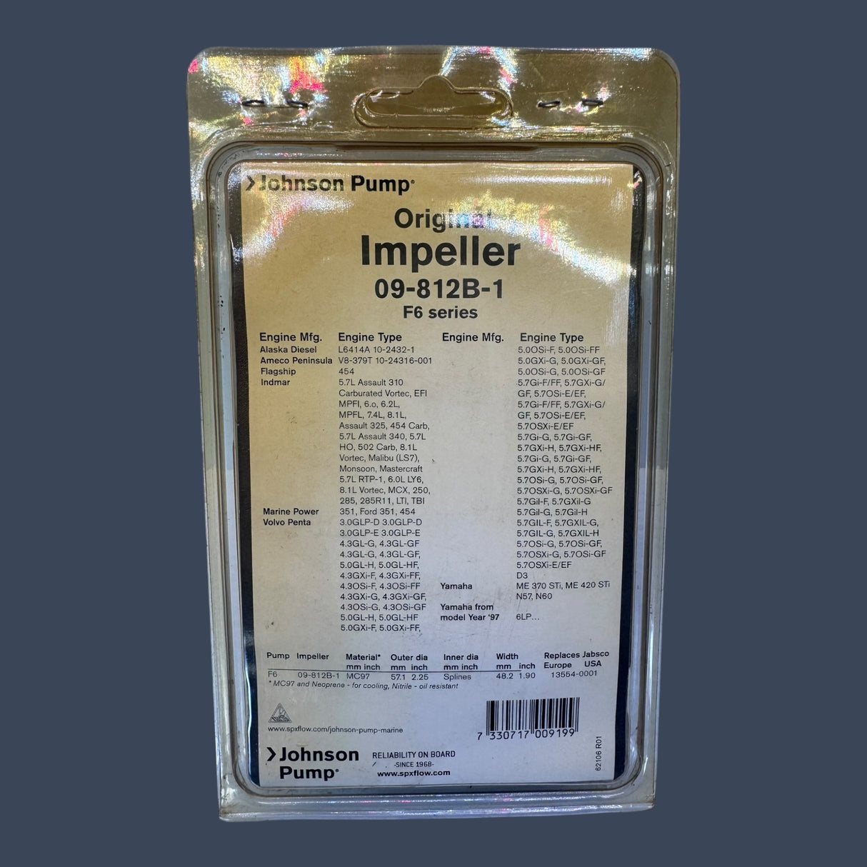 Johnson Pump | Part 09-812B-1 F6 Series | Marine Impeller