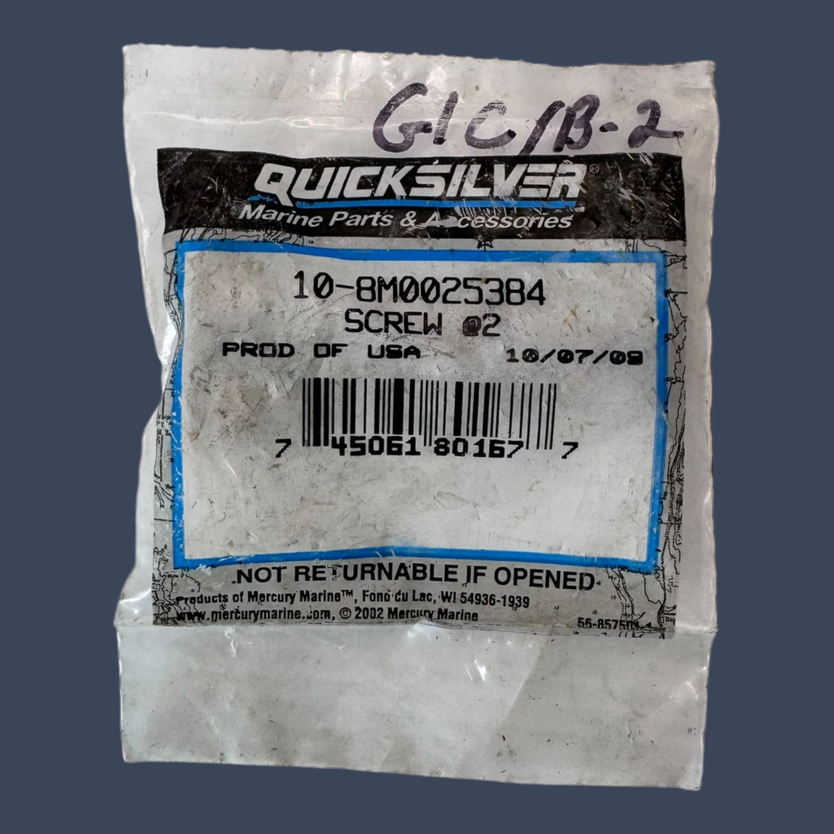 Quicksilver Marine Parts & Accessories | 10-8M0025384 | Genuine OEM Screw M10 x 60