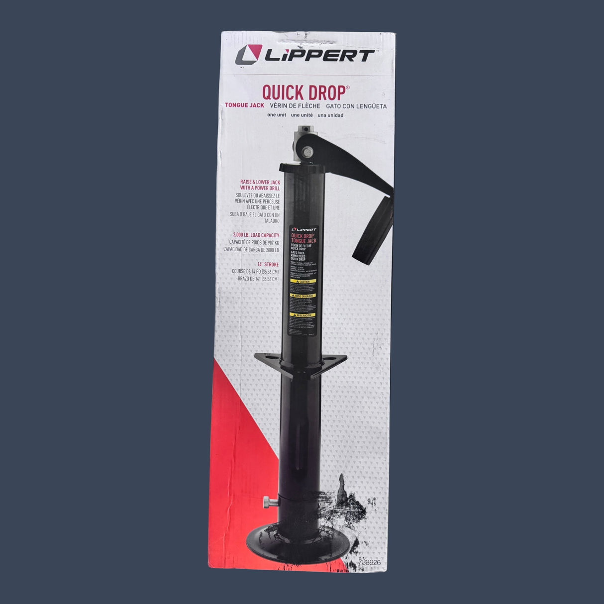 Lippert Components 733926 | Quick Drop Tongue Jack | 2,000 lb Trailer Jack