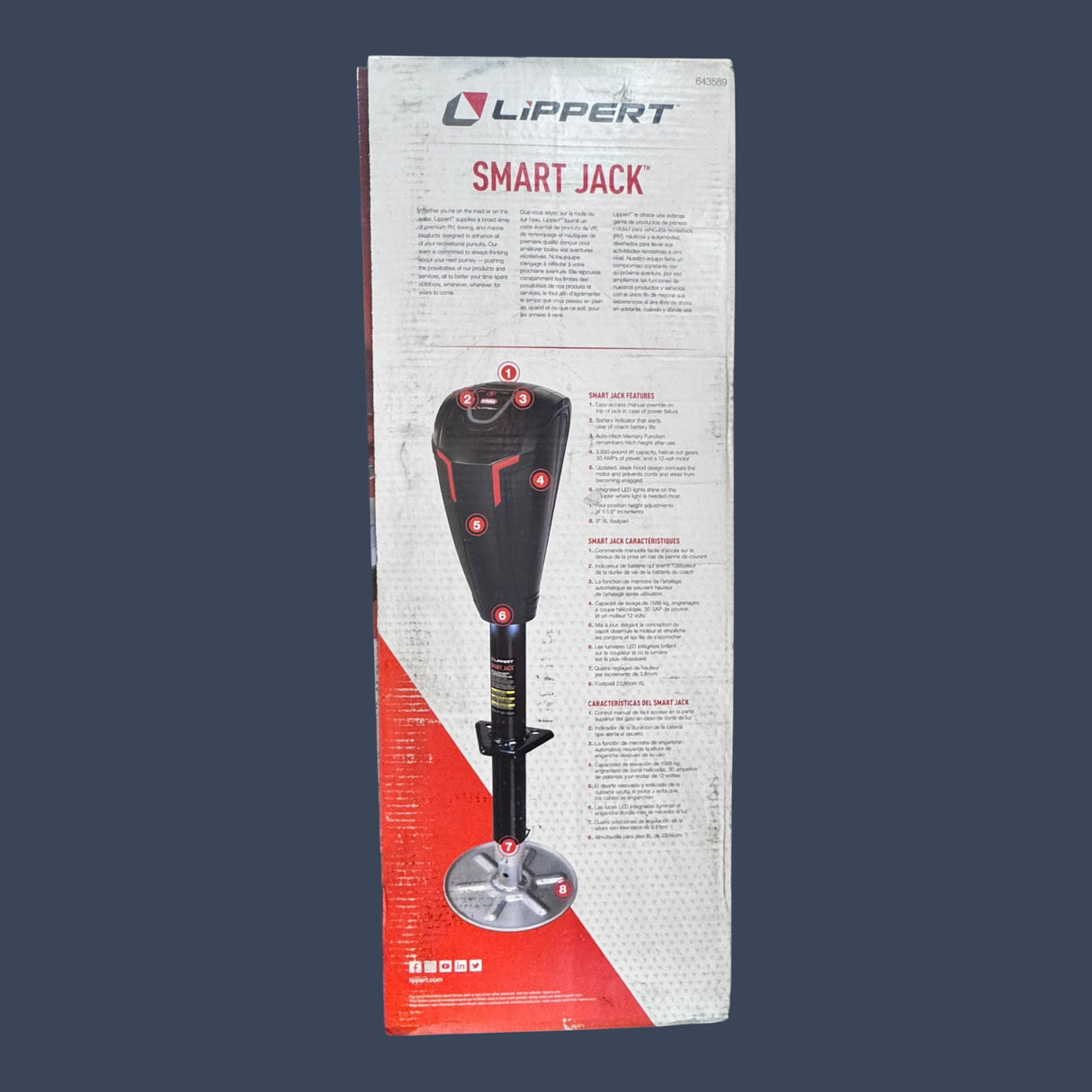 Lippert Components 643589 | Smart Jack Electric Trailer Jack | 3,500 lb Power Tongue Jack