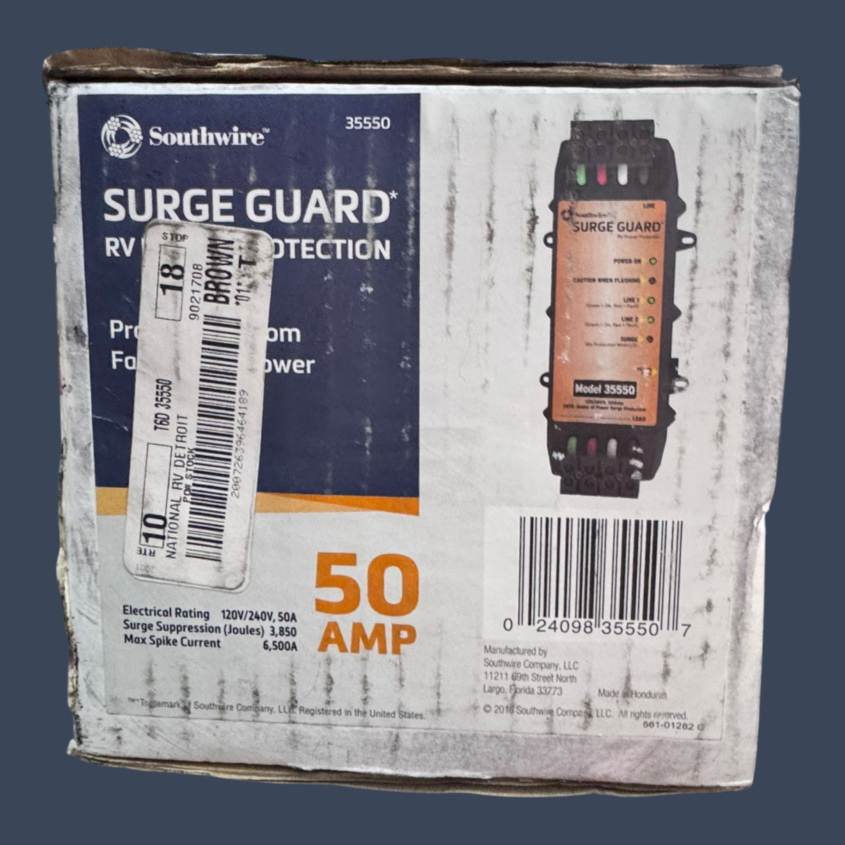 Southwire Surge Guard 35550 | 50 Amp Hardwire RV Surge Protector | Permanent RV Power Protection System