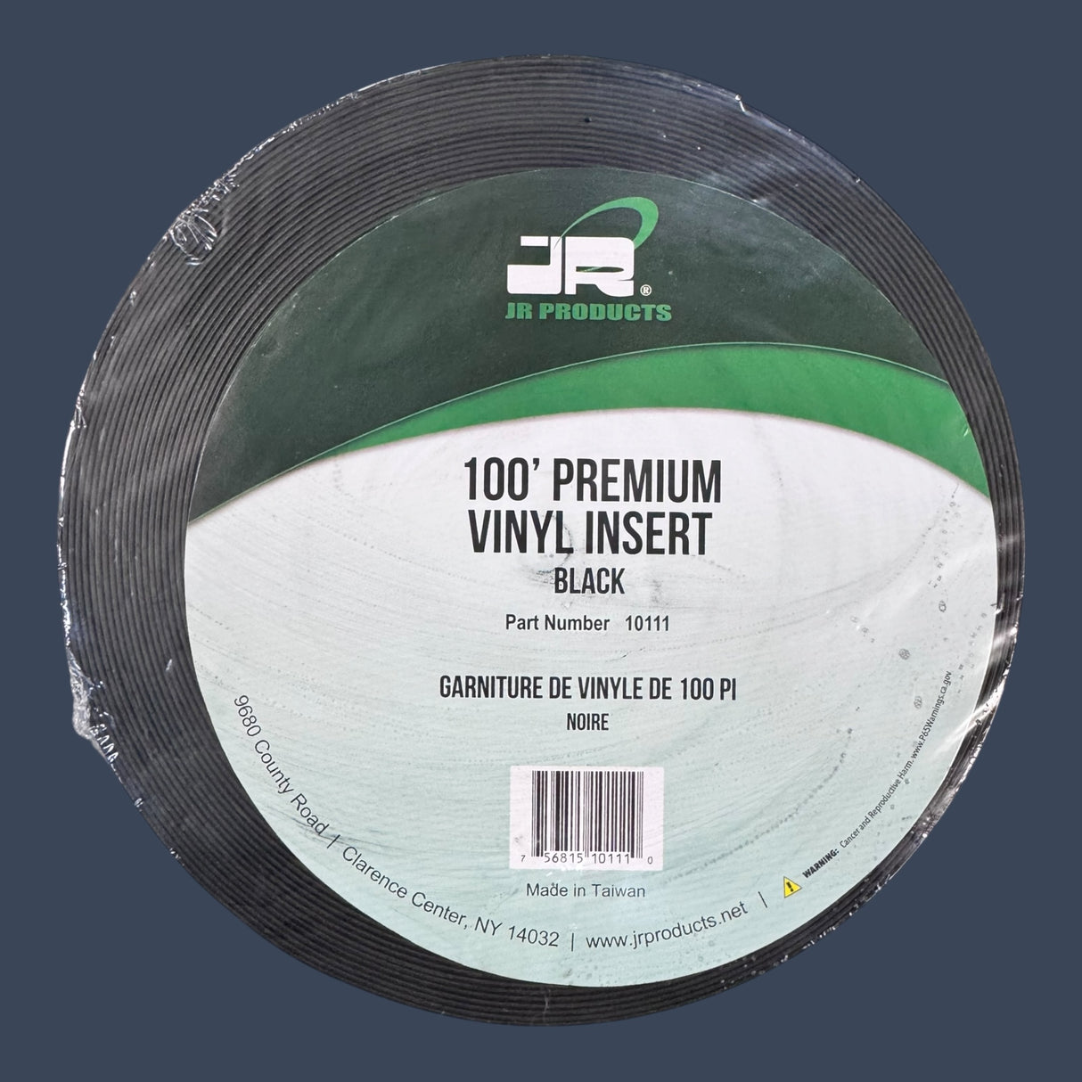 JR Products 10111 | Premium Vinyl Insert Trim | Black 1" x 100' RV Molding Insert