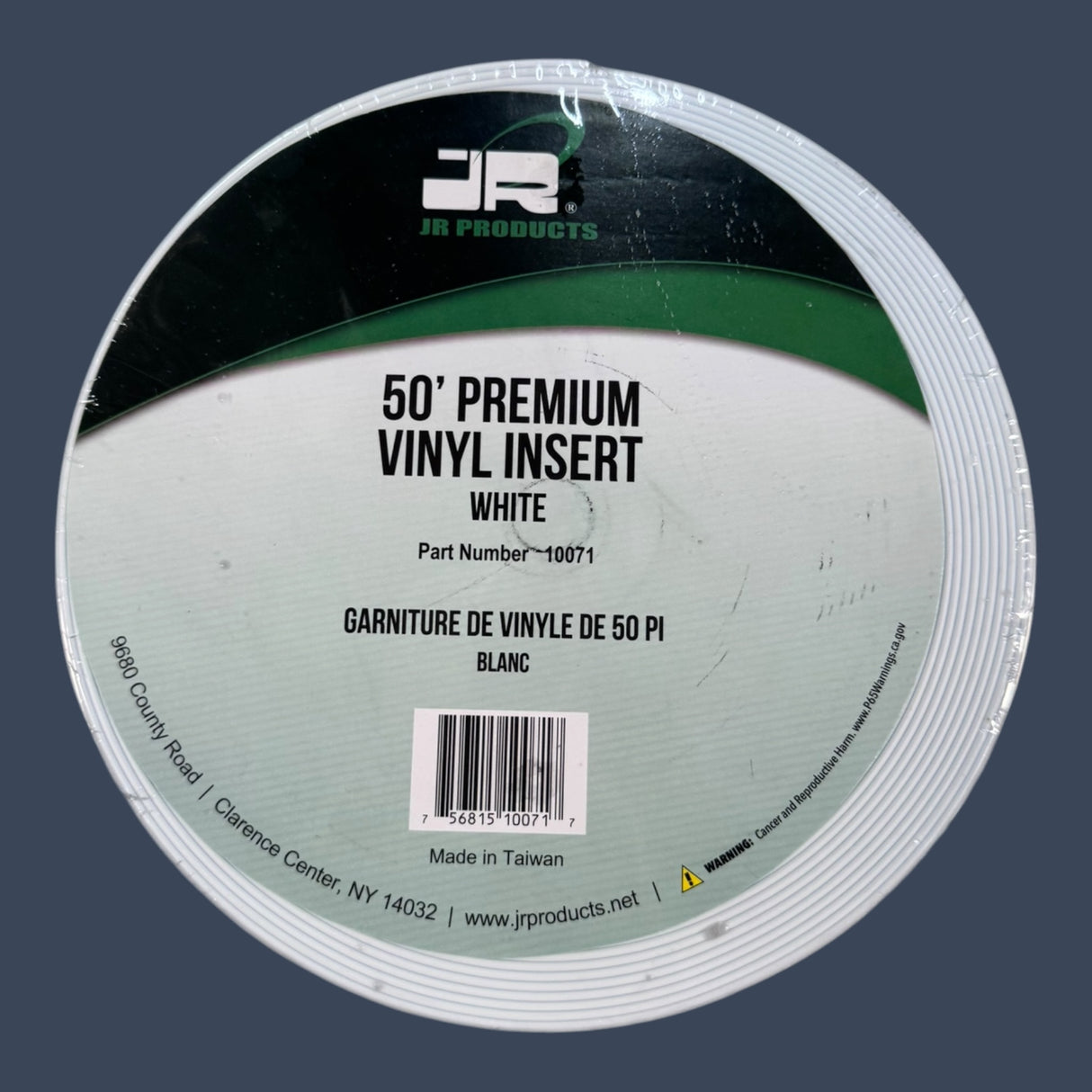 JR Products 10071 | Premium Vinyl Insert Trim | White 1" x 50' RV Molding Insert