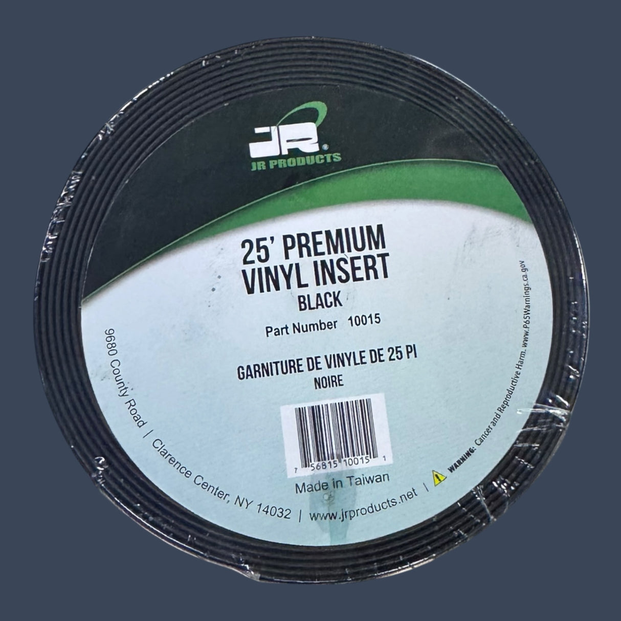 JR Products 10015 | Premium Vinyl Insert Trim | Black 1" x 25' RV Molding Insert