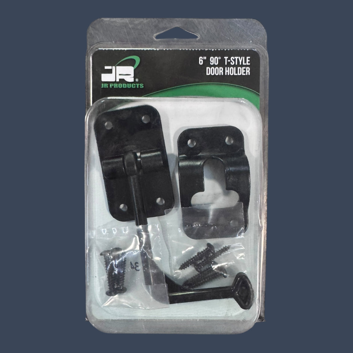 JR Products 10625 | Plastic 90° T-Style Door Holder | Black RV Door Catch