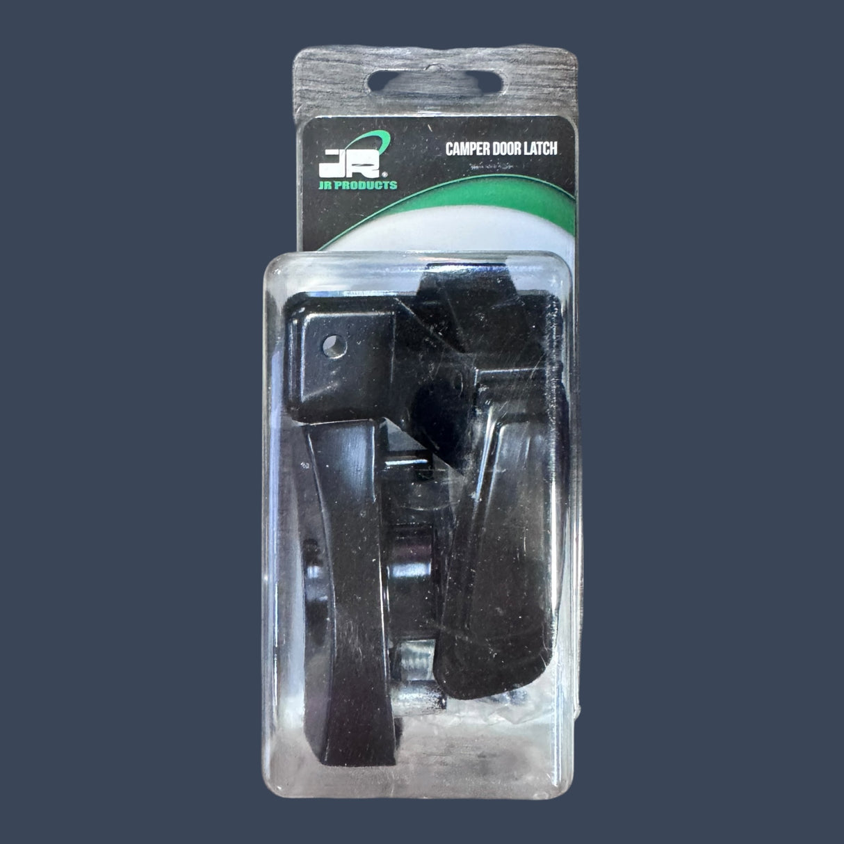 JR Products 11675 | Locking Camper Door Latch | Black Universal RV Entry Door Latch