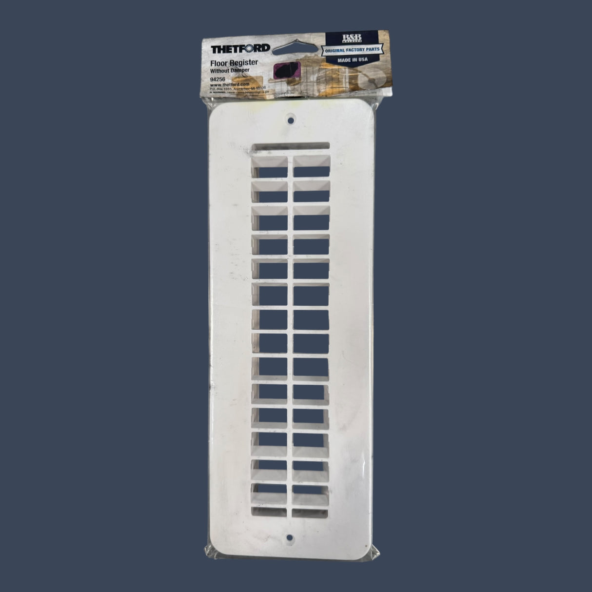B&B Molders 94256 | 2" x 10" Floor Register Vent | Polar White RV Floor Vent
