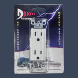 Diamond Group DGS10VP | Decor Receptacle | White RV Electrical Outlet