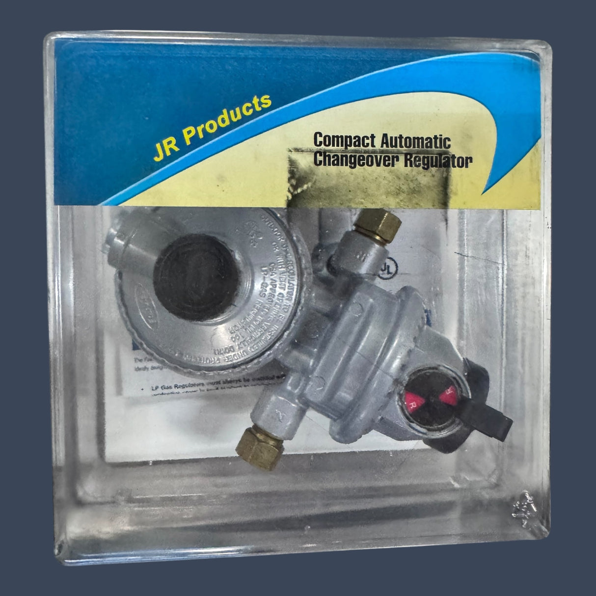 JR Products 07-31525 | Compact Low Pressure Two-Stage Automatic Changeover Regulator | RV LP Gas Regulator