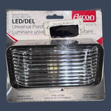 Arcon 20676 | 12V LED Porch Light | Black Base with Clear Lens | Rectangular RV Utility Light