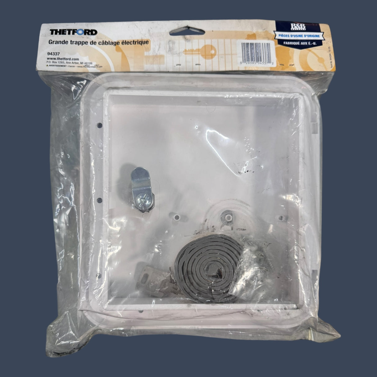 Thetford 94337 | Large RV Electric Cable Hatch | Polar White 30/50 Amp Cord Access Door