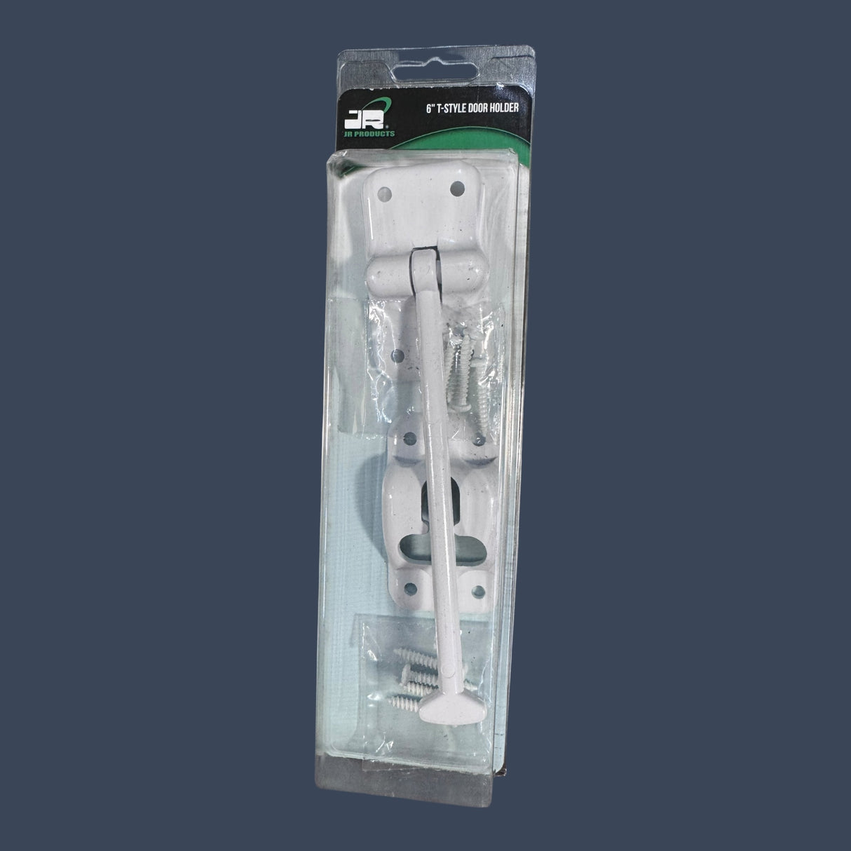 JR Products 10444 | 6" Plastic T-Style Door Holder | Polar White RV Door Catch