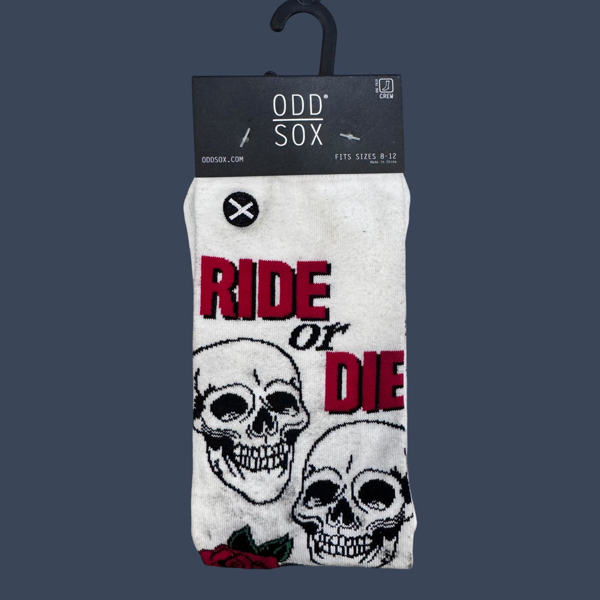 Odd Sox | Ride or Die | Size 8-12 | Novelty Graphic Crew Socks