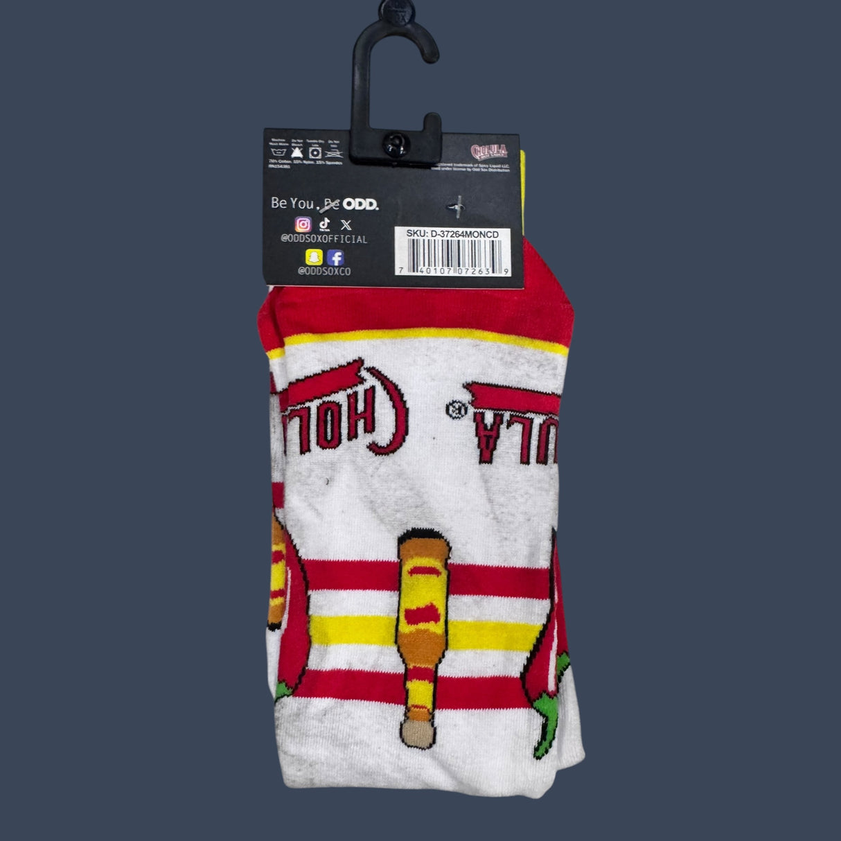 Odd Sox | Cholula | Size 8-12 | Novelty Graphic Crew Socks